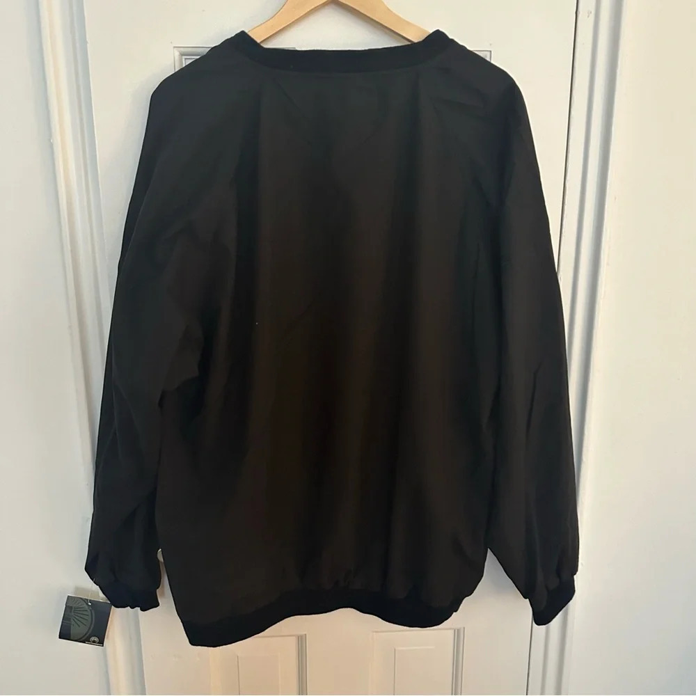 NWT Weatherproof Vintage Pullover Windbreaker Black VNeck Golf Retro 90s Grandpa - Picture 4 of 5